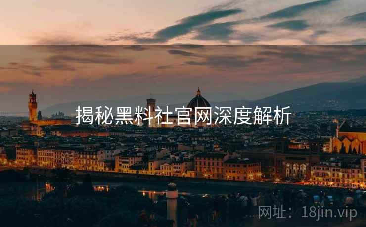 揭秘黑料社官网深度解析