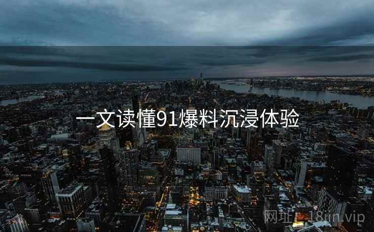 一文读懂91爆料沉浸体验